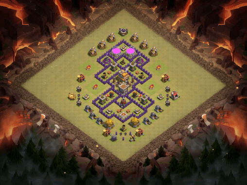 Town Hall 7 Anti Mass Drags War Base Full Base