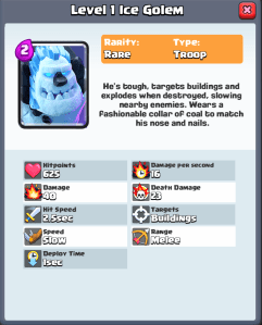 Clash Royale Ice Golem New Card