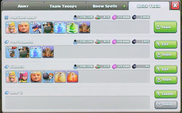 Clash of Clans Army Training October 2016 Update