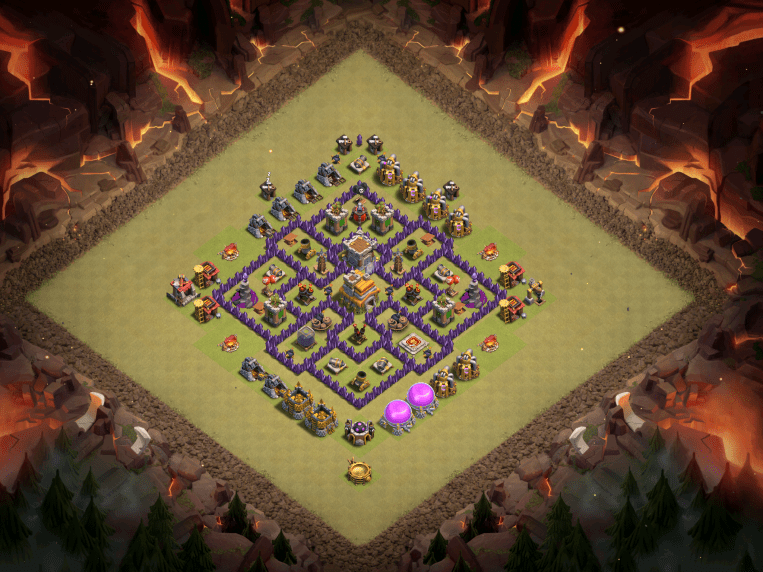 Clash of Clans Best TH7 Anti-Dragon War Base December 2016