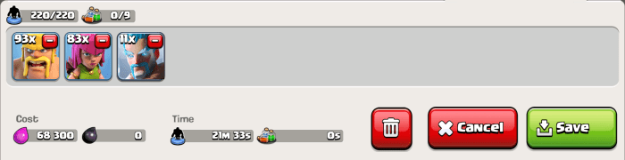 Clash of Clans Barch Ice Wizard Army Composition