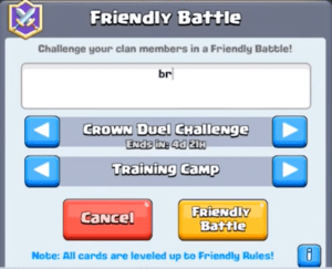 Clash Royale Crown Duel Challenge Friendly Battle