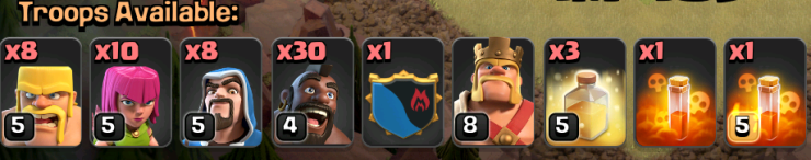 Clash of Clans Town Hall 8 Hog Riders Army Composition