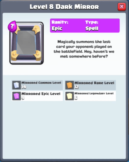 Clash Royale New Card Dark Mirror