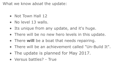 Clash of Clans May Update Versus Battles