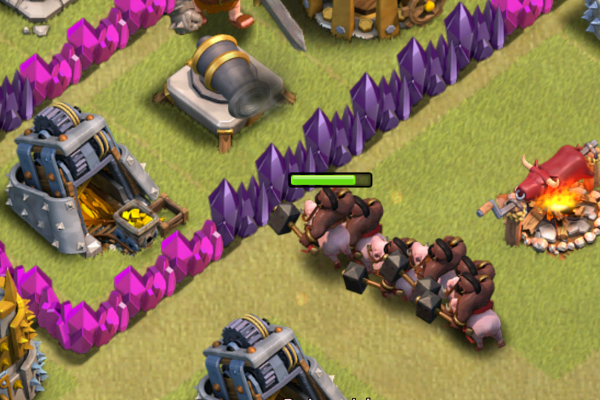 Clash of Clans TH7 Hog Riders War Attack