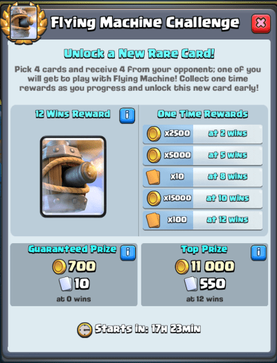 Flying Machine Challenge Rewards Clash Royale