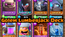 Golem Lumberjack Deck Clash Royale Arena 8