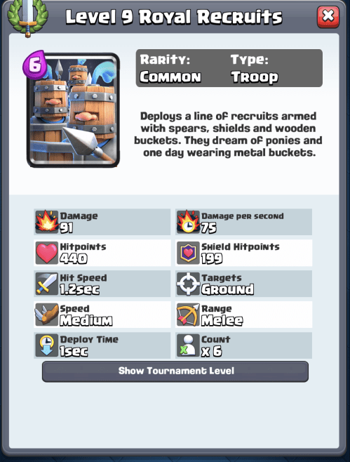 Royal Recruits Statistics Clash Royale