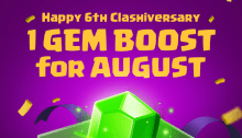 1 Gem Boost 6th Anniversary Clash of Clans